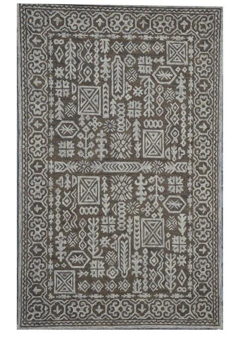 Saffron Rugs Hand-Tufted 100% Wool Area Rug | Dark Grey Rectangular Rug | Cotton Backing | Bohemian Geometric Carpet for Living Room