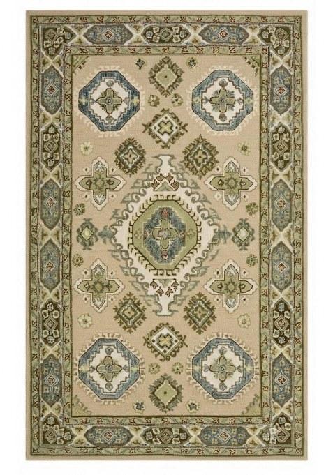 Saffron Rugs Hand-Tufted 100% Wool Area Rug | Beige Rectangular Rug | Cotton Backing | Oriental Geometric Carpet for Living Room