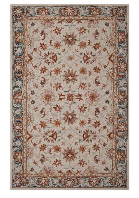 Saffron Rugs Hand-Tufted 100% Wool Area Rug | Beige Floral Rectangular Rug | Cotton Backing | Classic Floral Carpet for Living Room