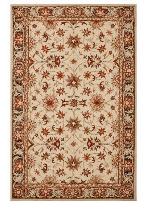 Saffron Rugs Hand-Tufted 100% Wool Area Rug | Ivory Rectangular Rug | Cotton Backing | Classic Floral Carpet for Living Room