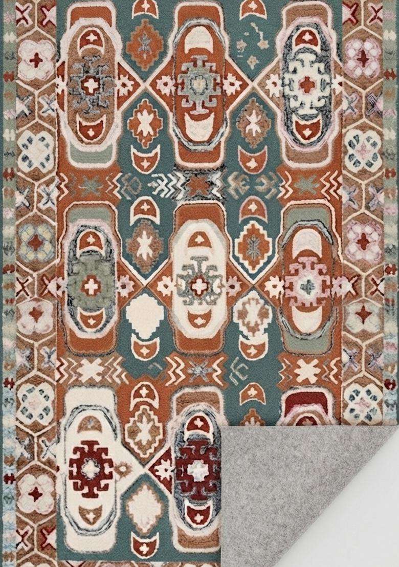 Saffron Rugs Multicolor Bohemian Geometric Hand Tufted Wool Rectangular Rug - Indya