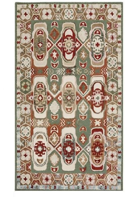 Saffron Rugs Hand-Tufted 100% Wool Area Rug | Sage Green Rectangular Rug | Cotton Backing | Bohemian Geometric Carpet for Living Room