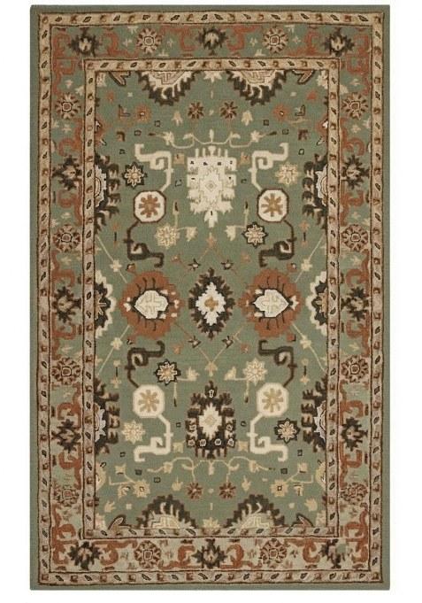 Saffron Rugs Hand-Tufted 100% Wool Area Rug | Sage Green Rectangular Rug | Cotton Backing | Oriental Floral Carpet for Living Room