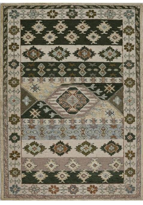 Saffron Rugs Hand-Tufted 100% Wool Area Rug | Multi Earth Tones Rectangular Rug | Cotton Backing | Bohemian Geometric Carpet for Living Room