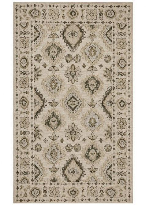 Saffron Rugs Hand-Tufted 100% Wool Area Rug | Beige Rectangular Rug | Cotton Backing | Classic Geometric Carpet for Living Room