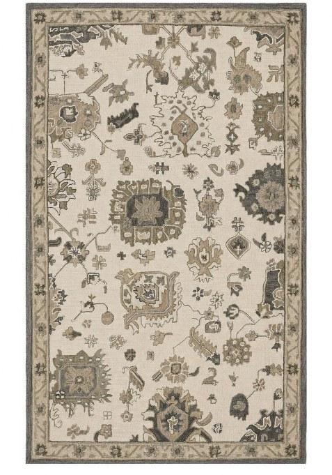 Saffron Rugs Hand-Tufted 100% Wool Area Rug | Ivory Rectangular Rug | Cotton Backing | Oriental Floral Carpet for Living Room
