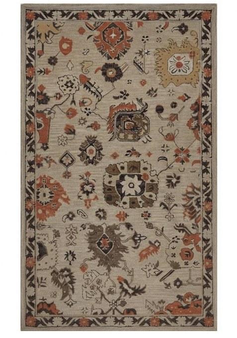 Saffron Rugs Hand-Tufted 100% Wool Area Rug | Beige Rectangular Rug | Cotton Backing | Oriental Floral Carpet for Living Room