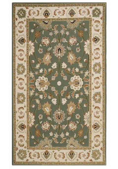 Saffron Rugs Hand-Tufted 100% Wool Area Rug | Sage Green Rectangular Rug | Cotton Backing | Oriental Floral Carpet for Living Room