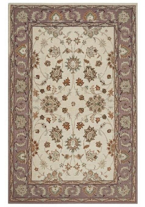 Saffron Rugs Hand-Tufted 100% Wool Area Rug | Ivory Beige Rectangular Rug | Cotton Backing | Oriental Floral Carpet for Living Room