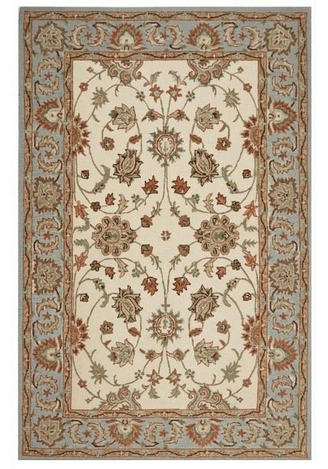 Saffron Rugs Hand-Tufted 100% Wool Area Rug | Ivory Cream Rectangular Rug | Cotton Backing | Oriental Floral Carpet for Living Room