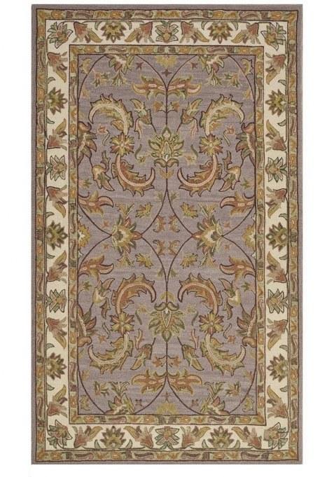 Saffron Rugs Hand-Tufted 100% Wool Area Rug | Lavender Grey Rectangular Rug | Cotton Backing | Oriental Floral Carpet for Living Room