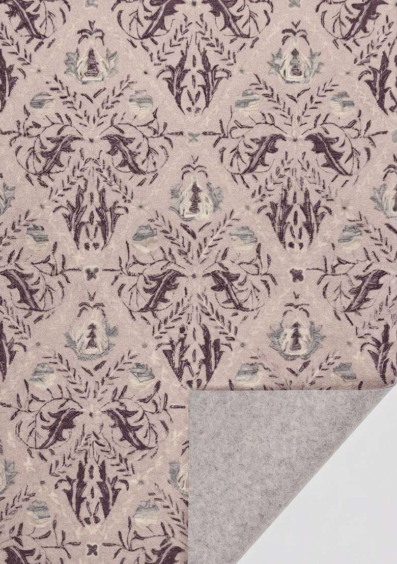 Saffron Rugs Mauve Pink Classic Floral Hand Tufted Wool Rectangular Rug - Indya