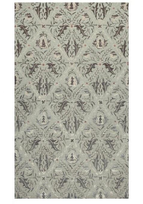 Saffron Rugs Hand-Tufted 100% Wool Area Rug | Grey Rectangular Rug | Cotton Backing | Classic Trellis Carpet for Living Room
