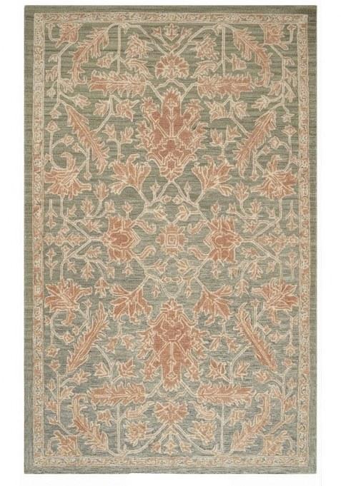 Saffron Rugs Hand-Tufted 100% Wool Area Rug | Sage Green Rectangular Rug | Cotton Backing | Transitional Floral Carpet for Living Room