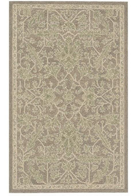 Saffron Rugs Hand-Tufted 100% Wool Area Rug | Grey Green Rectangular Rug | Cotton Backing | Transitional Floral Carpet for Living Room