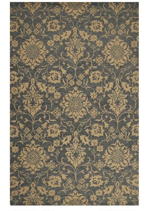 Saffron Rugs Hand-Tufted 100% Wool Area Rug | Charcoal Grey Rectangular Rug | Cotton Backing | Classic Floral Carpet for Living Room