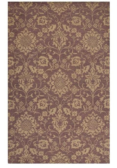 Saffron Rugs Hand-Tufted 100% Wool Area Rug | Wine Purple Rectangular Rug | Cotton Backing | Classic Floral Carpet for Living Room