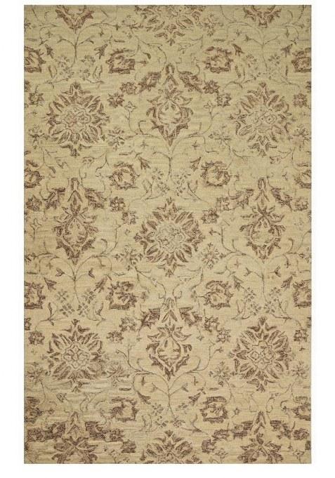 Saffron Rugs Hand-Tufted 100% Wool Area Rug | Beige Brown Rectangular Rug | Cotton Backing | Classic Floral Carpet for Living Room