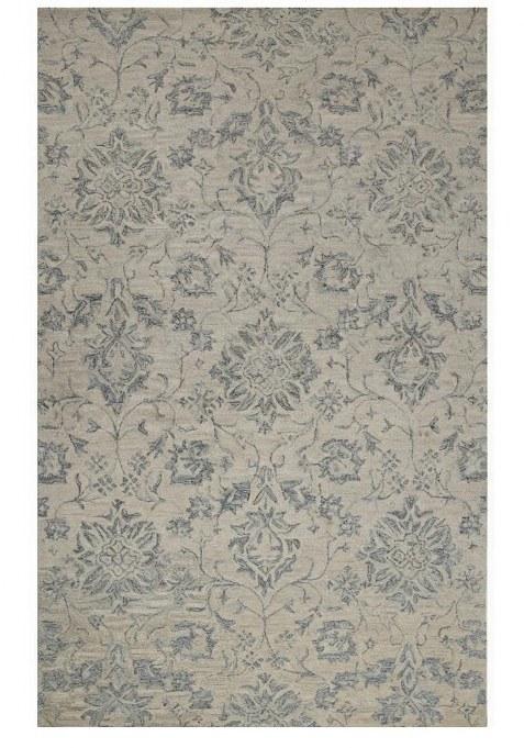 Saffron Rugs Hand-Tufted 100% Wool Area Rug | Beige Blue Rectangular Rug | Cotton Backing | Classic Floral Carpet for Living Room