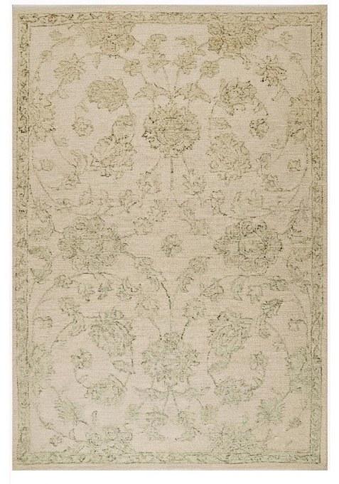 Saffron Rugs Hand-Tufted 100% Wool Area Rug | Ivory Beige Rectangular Rug | Cotton Backing | Transitional Floral Carpet for Living Room