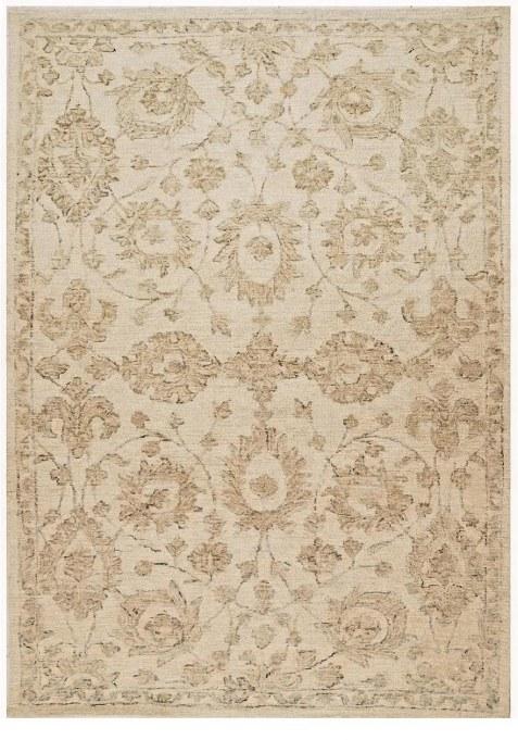 Saffron Rugs Hand-Tufted 100% Wool Area Rug | Ivory Beige Rectangular Rug | Cotton Backing | Classic Floral Carpet for Living Room