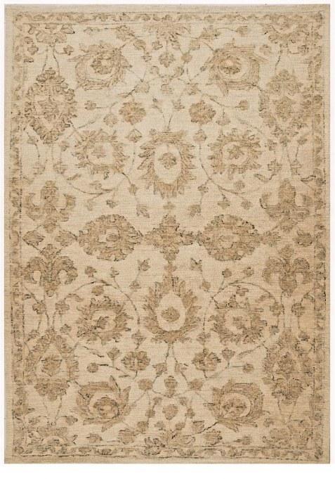 Saffron Rugs Hand-Tufted 100% Wool Area Rug | Ivory Beige Rectangular Rug | Cotton Backing | Oriental Floral Carpet for Living Room