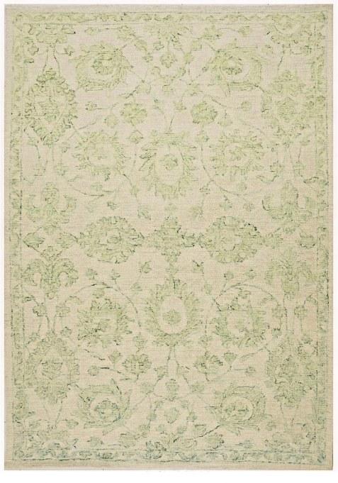 Saffron Rugs Hand-Tufted 100% Wool Area Rug | Ivory Green Rectangular Rug | Cotton Backing | Classic Floral Carpet for Living Room
