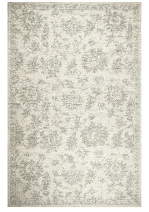 Saffron Rugs Hand-Tufted 100% Wool Area Rug | Ivory Grey Rectangular Rug | Cotton Backing | Transitional Floral Carpet for Living Room