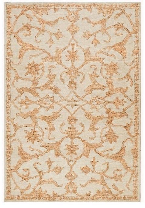 Saffron Rugs Hand-Tufted 100% Wool Area Rug | Ivory Beige Rectangular Rug | Cotton Backing | Classic Trellis Carpet for Living Room