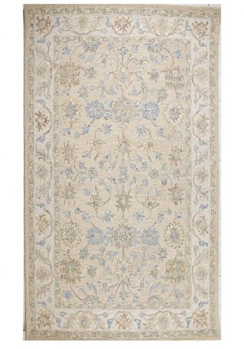 Saffron Rugs Hand-Tufted 100% Wool Area Rug | Cream Rectangular Rug | Cotton Backing | Oriental Floral Carpet for Living Room