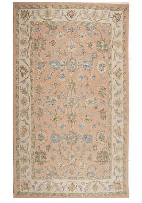 Saffron Rugs Hand-Tufted 100% Wool Area Rug | Peach Rectangular Rug | Cotton Backing | Classic Floral Carpet for Living Room