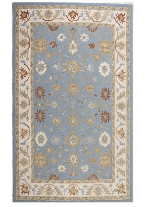 Saffron Rugs Hand-Tufted 100% Wool Area Rug | Light Blue Rectangular Rug | Cotton Backing | Oriental Floral Carpet for Living Room