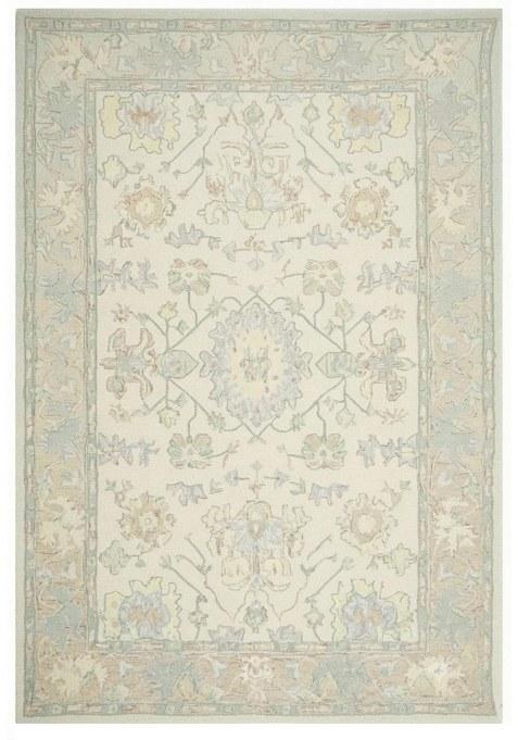 Saffron Rugs Hand-Tufted 100% Wool Area Rug | Ivory Rectangular Rug | Cotton Backing | Classic Floral Carpet for Living Room