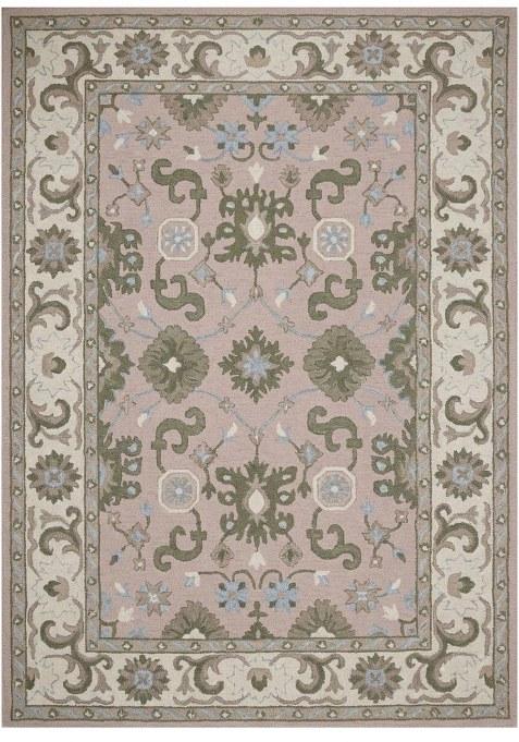 Saffron Rugs Hand-Tufted 100% Wool Area Rug | Blush Pink Rectangular Rug | Cotton Backing | Classic Floral Carpet for Living Room