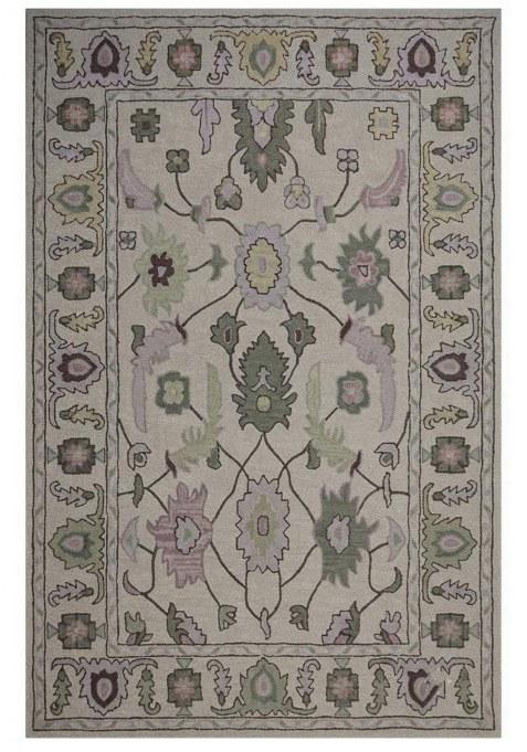 Saffron Rugs Hand-Tufted 100% Wool Area Rug | Cream Rectangular Rug | Cotton Backing | Transitional Floral Carpet for Living Room