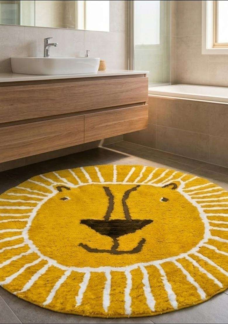 Saffron Rugs Flat Woven Natural Jute Area Rug | Natural Beige Rectangular Rug | Coastal Striped Home Decor Carpet for Bathroom Bedroom - Indya