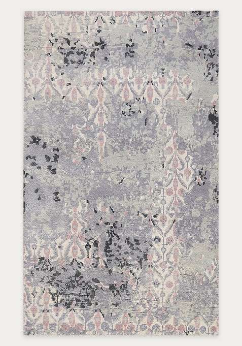 100% Wool Handmade Grey Rug | Trellis Carpet For Living Room