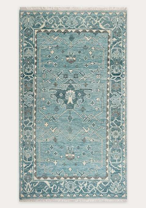 100% Wool Handmade Blue Rug | Carpet For Living Room