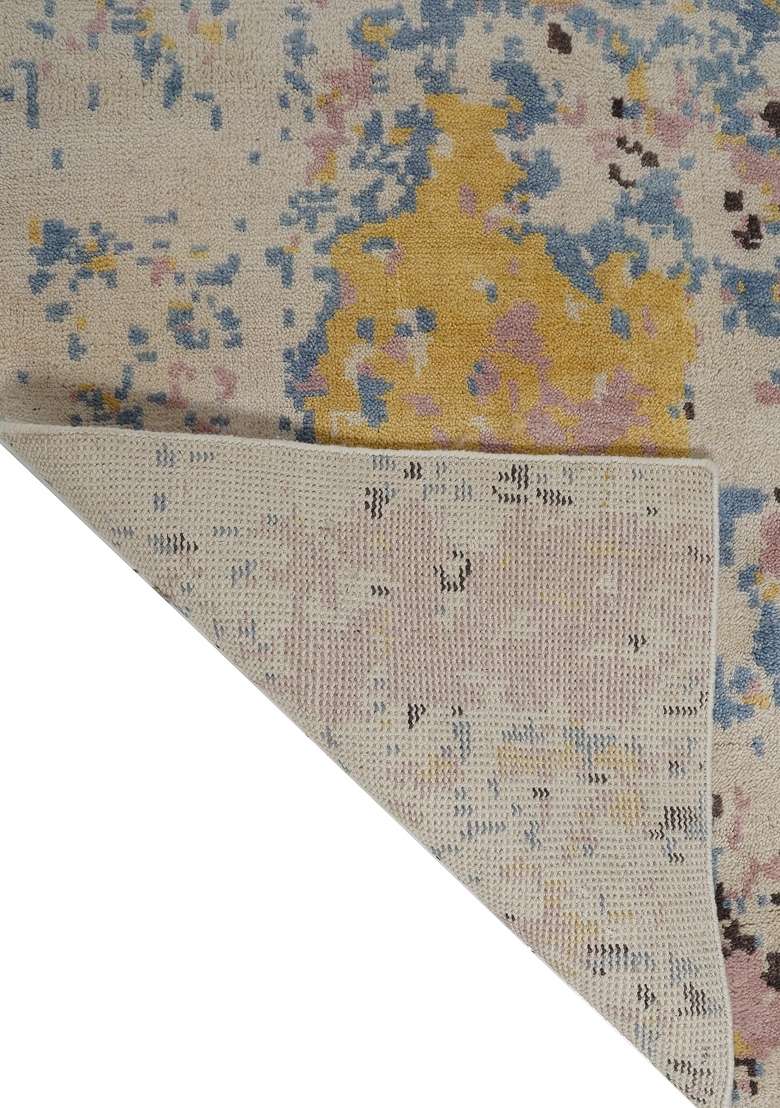 Saffron Rugs Hand Knotted Multicolor Wool Rectangular Rug - Indya