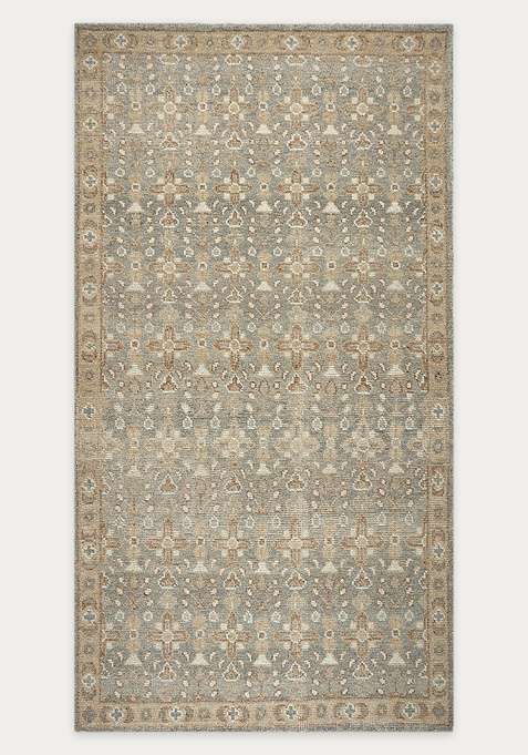 100% Wool Handmade Grey Rug | Floral Carpet For Living Room