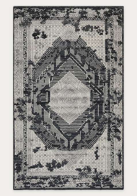 100% Wool Handmade Grey Rug | Carpet For Living Room