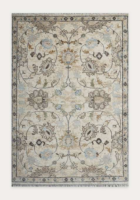 100% Wool Handmade Beige Rug | Carpet For Living Room