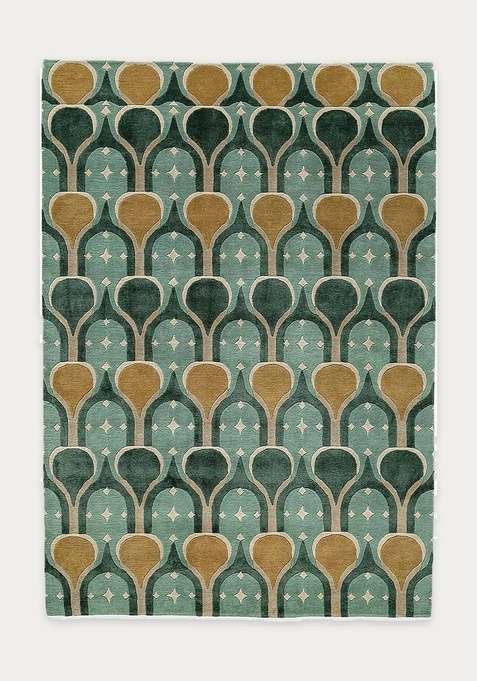 100% Wool Handmade Green Rug | Carpet For Living Room