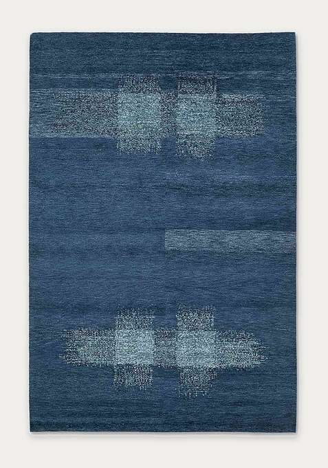 100% Wool Handmade Blue Rug | Carpet For Living Room
