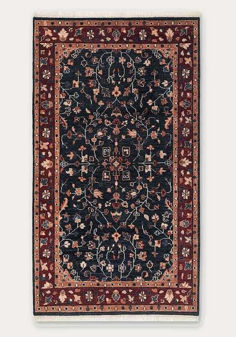 100% Wool Handmade Blue Rug | Carpet For Living Room