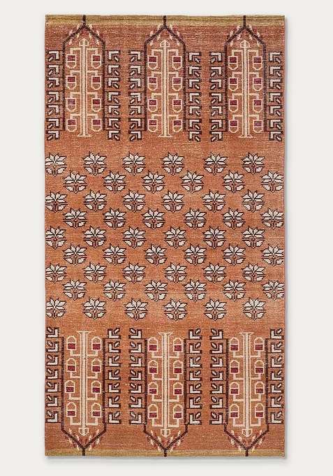 100% Wool Handmade Orange Rug | Carpet For Living Room