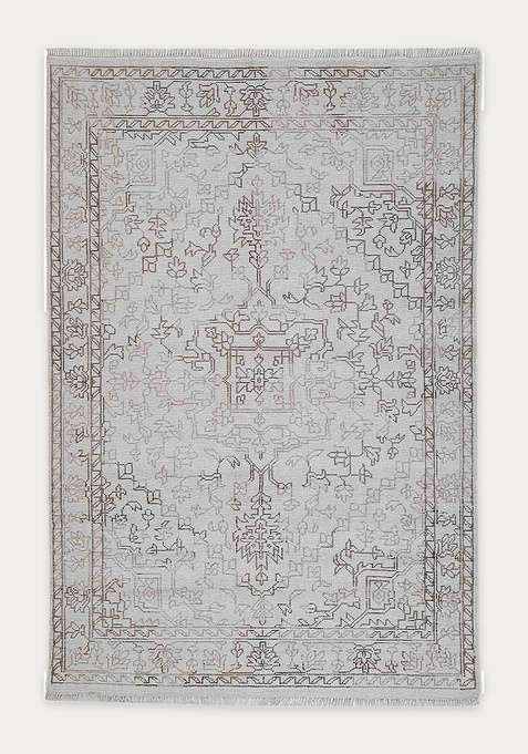 100% Wool Handmade Beige Rug | Carpet For Living Room
