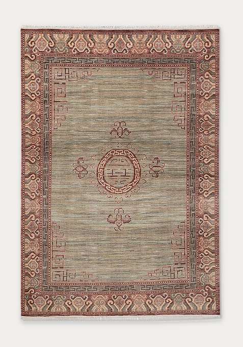 100% Wool Handmade Green Rug | Carpet For Living Room
