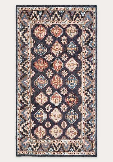 100% Wool Handmade Blue Rug | Carpet For Living Room