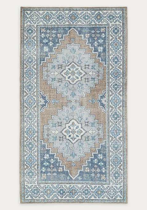 100% Wool Handmade Blue Rug | Carpet For Living Room